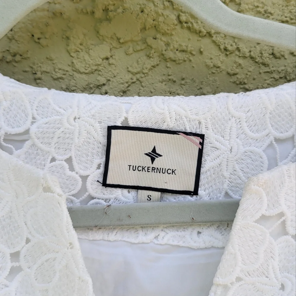 Tuckernuck White V-neck Eyelet Lace Jamie Dress - Picture 3 of 8